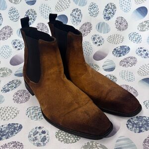 Men's Donald Pliner Sloan Oily Suede Slip-On Boot  Brown Size 11M ITALY